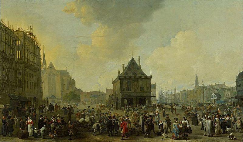 Johannes Lingelbach Dam Square with the New Town Hall under Construction Sweden oil painting art